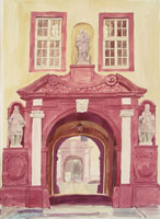Corvey Portal 1, Architektur, Aquarell